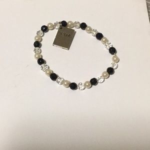 Silver black and white bracelet